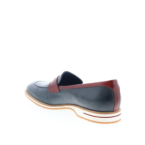 Zelli Italia Enzo Calfskin Loafer Mens Blue Loafers & Slip Ons Penny Shoes
