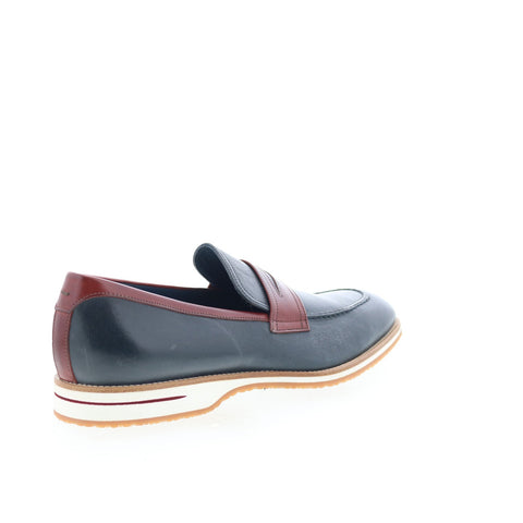 Zelli Italia Enzo Calfskin Loafer Mens Blue Loafers & Slip Ons Penny Shoes