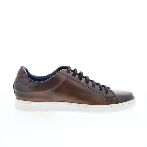 Zelli Italia Calfskin & Crocodile Mens Brown Lifestyle Sneakers Shoes