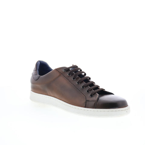 Zelli Italia Calfskin & Crocodile Mens Brown Lifestyle Sneakers Shoes
