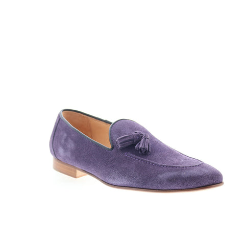 Zelli Italia Maurizo suede Tassel Loafer Mens Purple Loafers Casual Shoes