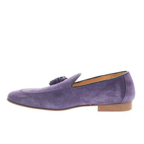 Zelli Italia Maurizo suede Tassel Loafer Mens Purple Loafers Casual Shoes