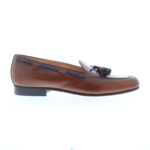 Zelli Italia Naples Calfskin Crocodile Embossed Mens Brown Loafers Casual Shoes