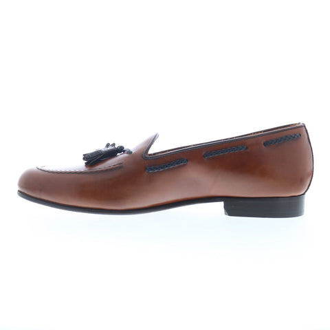 Zelli Italia Naples Calfskin Crocodile Embossed Mens Brown Loafers Casual Shoes
