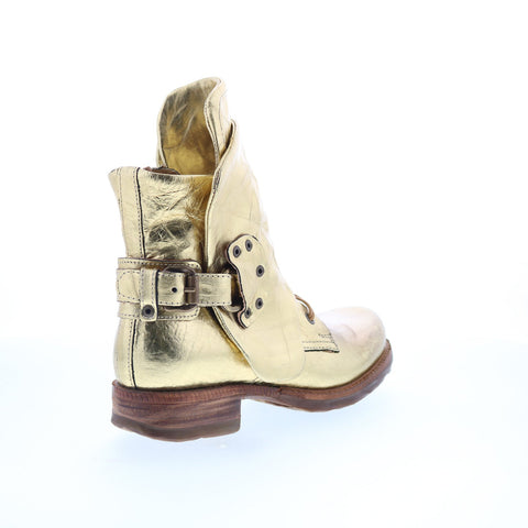 A.S. 98 Snider Womens Gold Leather Zipper Ankle & Booties Boots
