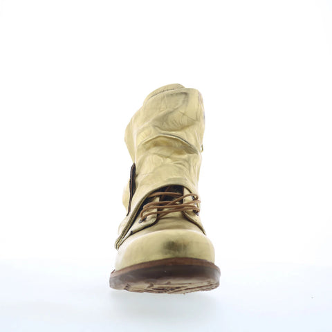 A.S. 98 Snider Womens Gold Leather Zipper Casual Dress Boots