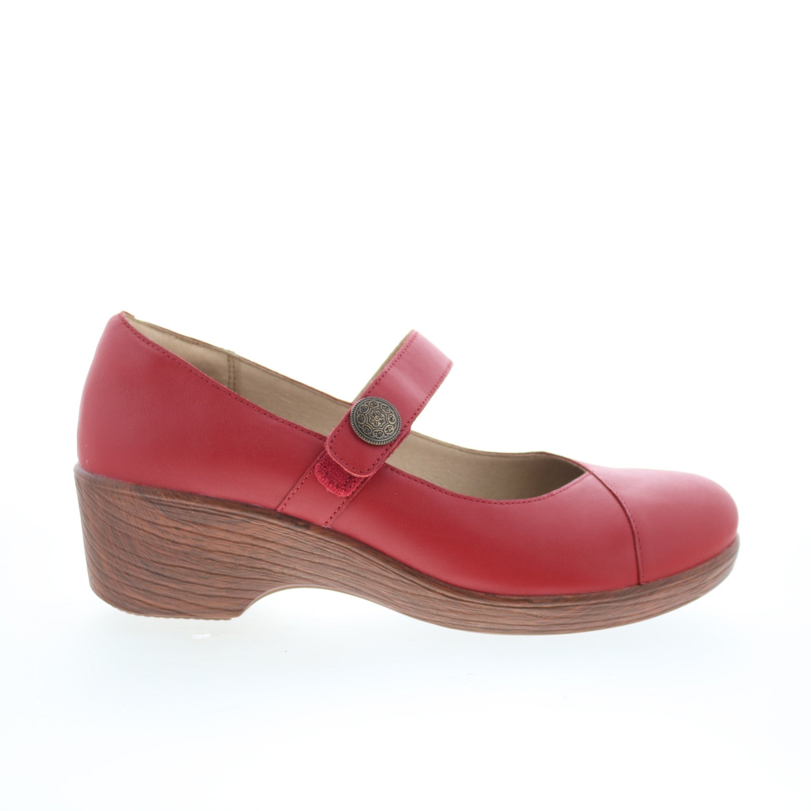 Alegria Sofi SOF-645 Womens Red Leather Strap Mary Jane Flats Shoes ...