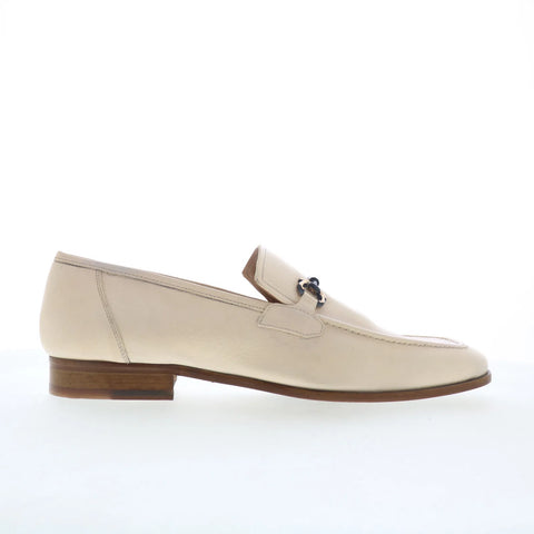 Mezlan Soft Calf Ornament 28854 Mens White Loafers & Slip Ons Penny Shoes