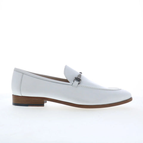 Mezlan Soft Calf Ornament 29952 Mens White Loafers & Slip Ons Casual Shoes