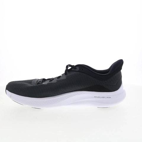 Hoka Solimar 1123074-BWHT Mens Black Mesh Lace Up Athletic Running Shoes