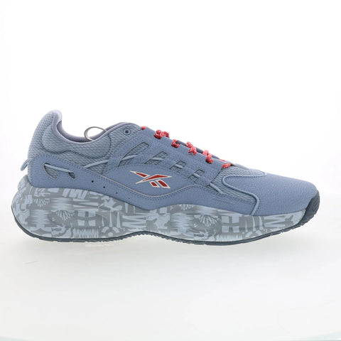 Reebok Solution Mid Mens Blue Synthetic Lace Up Athletic Basketball Shoes