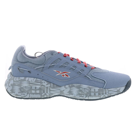 Reebok Solution Mid Mens Blue Synthetic Lace Up Athletic Basketball Shoes