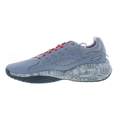 Reebok Solution Mid Mens Blue Synthetic Lace Up Athletic Basketball Shoes