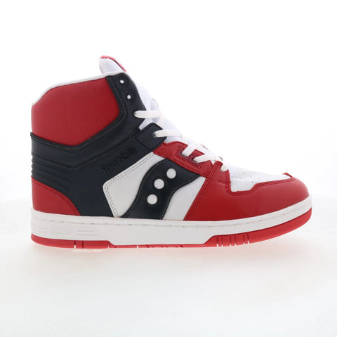 Saucony Sonic HI S70820-1 Mens White Leather Lace Up Lifestyle Sneakers Shoes