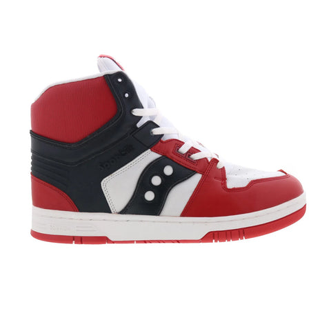 Saucony Sonic HI S70820-1 Mens White Leather Lace Up Lifestyle Sneakers Shoes