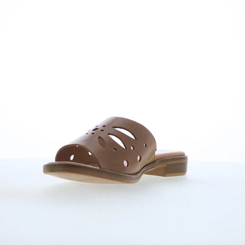 Miz Mooz Sonnie Womens Brown Leather Slip On Slides Sandals Shoes