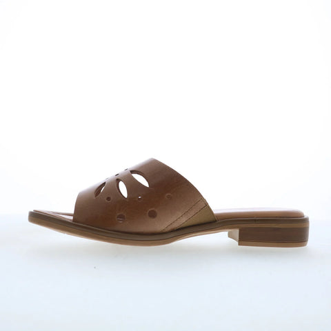 Miz Mooz Sonnie Womens Brown Leather Slip On Slides Sandals Shoes