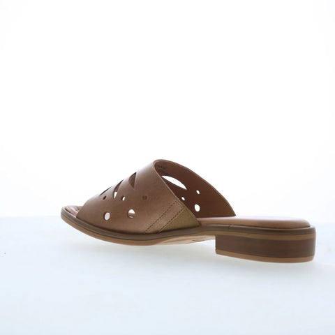 Miz Mooz Sonnie Womens Brown Leather Slip On Slides Sandals Shoes
