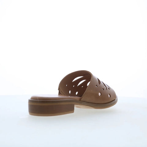 Miz Mooz Sonnie Womens Brown Leather Slip On Slides Sandals Shoes