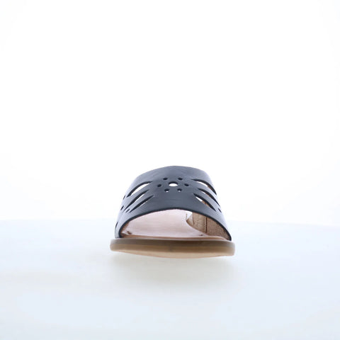 Miz Mooz Sonnie Womens Blue Leather Slip On Slides Sandals Shoes