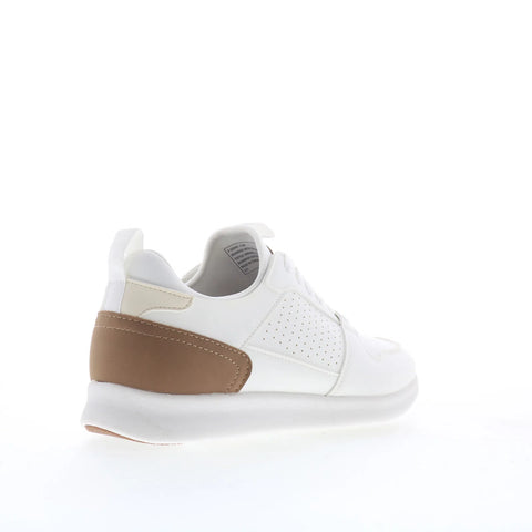 Steve Madden Sonny Mens White Leather Lace Up Lifestyle Sneakers Shoes