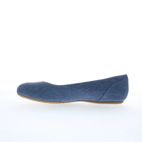 Softwalk Sonoma S1862-421 Womens Blue Leather Slip On Ballet Flats Shoes