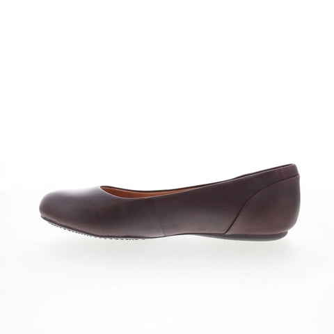 Softwalk Sonoma S1862-682 Womens Brown Leather Slip On Ballet Flats Shoes