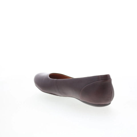 Softwalk Sonoma S1862-682 Womens Brown Leather Slip On Ballet Flats Shoes