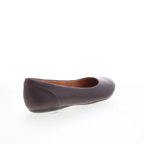Softwalk Sonoma S1862-682 Womens Brown Leather Slip On Ballet Flats Shoes