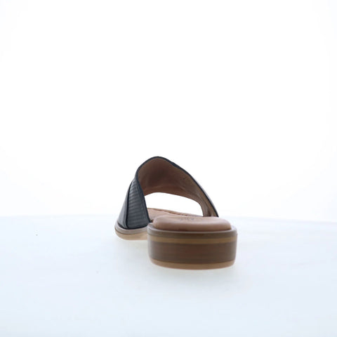 Miz Mooz Sookie Womens Black Leather Slip On Slides Sandals Shoes