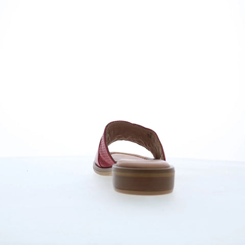 Miz Mooz Sookie Womens Red Leather Slip On Slides Sandals Shoes