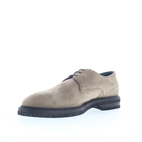 Di Bianco Soverate Suede Mens Beige Suede Oxfords & Lace Ups Casual Shoes