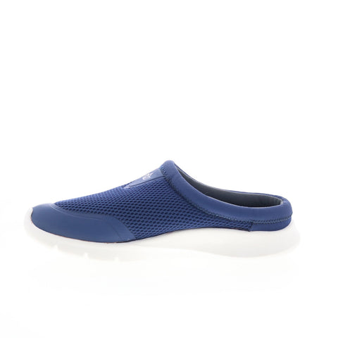 Spenco Bliss Slide SP1003BLU Womens Blue Wide Canvas Mule Flats Shoes