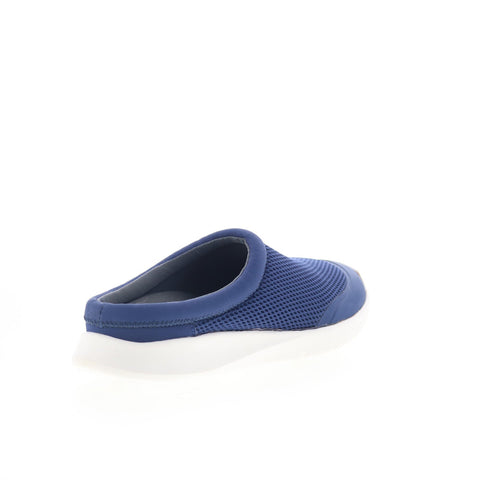 Spenco Bliss Slide SP1003BLU Womens Blue Wide Canvas Mule Flats Shoes
