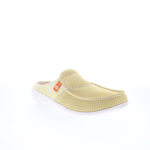 Spenco Siesta Slide Arizona SP1019SUN Womens Yellow Suede Mule Flats Shoes