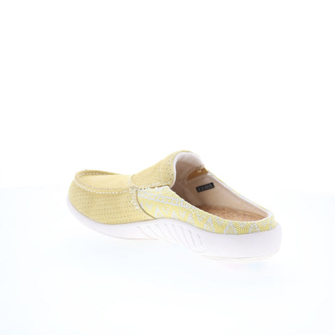 Spenco Siesta Slide Arizona SP1019SUN Womens Yellow Suede Mule Flats Shoes