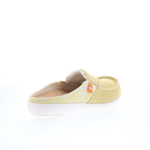 Spenco Siesta Slide Arizona SP1019SUN Womens Yellow Suede Mule Flats Shoes