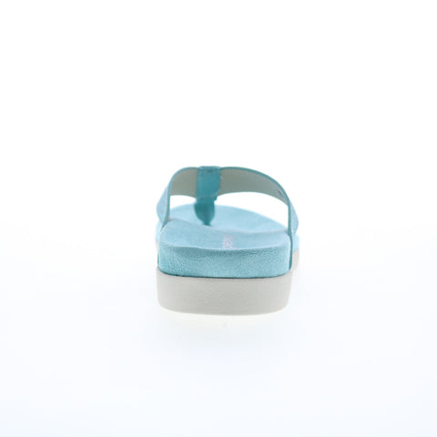 Spenco Newport Cheetah SP1035AQA Womens Blue Flip-Flops Sandals Shoes