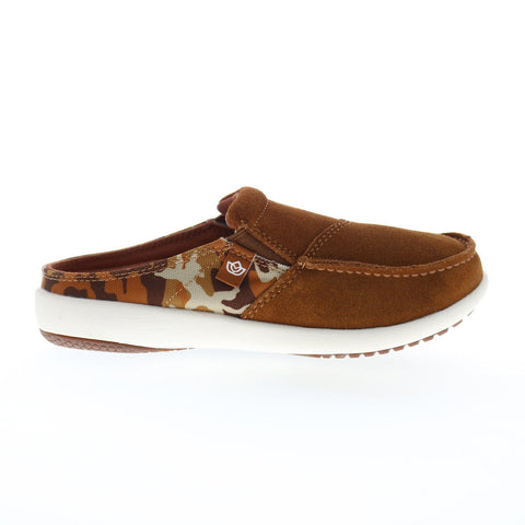 Spenco Siesta Via Slide SP1036CSH Womens Brown Suede Mule Sandals Shoes