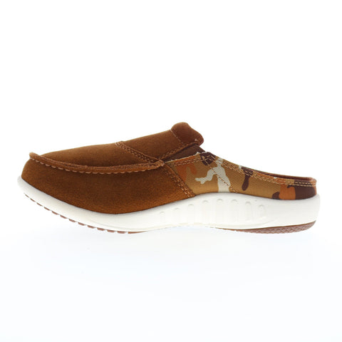 Spenco Siesta Via Slide SP1036CSH Womens Brown Suede Mule Sandals Shoes