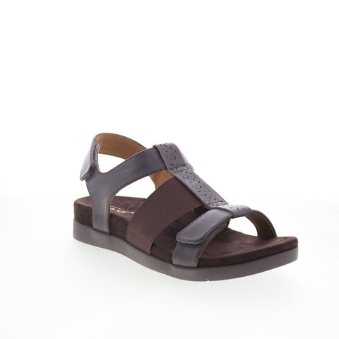 Spenco Anabel SP1059FFR Womens Brown Leather Strap Sandals Shoes