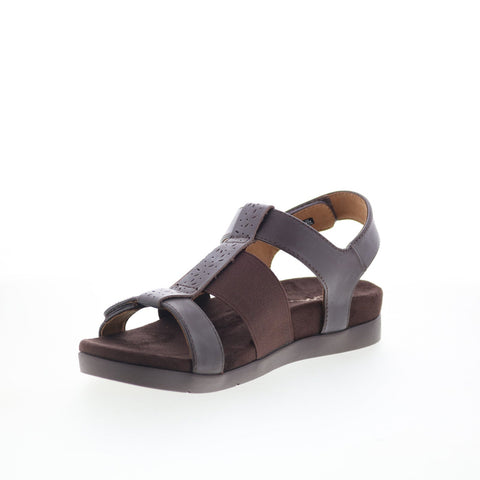 Spenco Anabel SP1059FFR Womens Brown Leather Strap Sandals Shoes