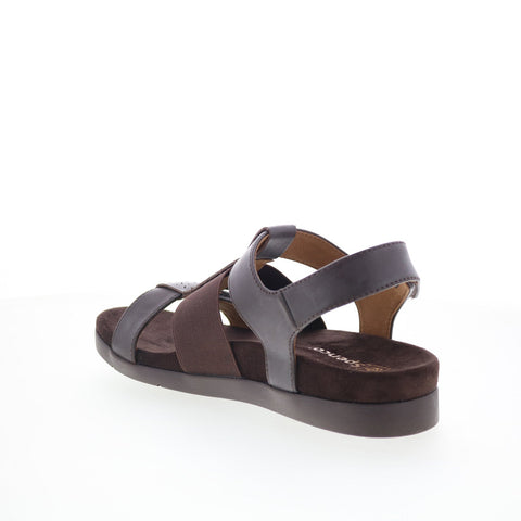 Spenco Anabel SP1059FFR Womens Brown Leather Strap Sandals Shoes