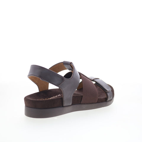 Spenco Anabel SP1059FFR Womens Brown Leather Strap Sandals Shoes
