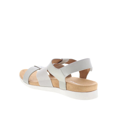 Spenco Anabel SP1059GRY Womens Gray Leather Strap Sandals Shoes