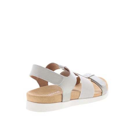 Spenco Anabel SP1059GRY Womens Gray Leather Strap Sandals Shoes