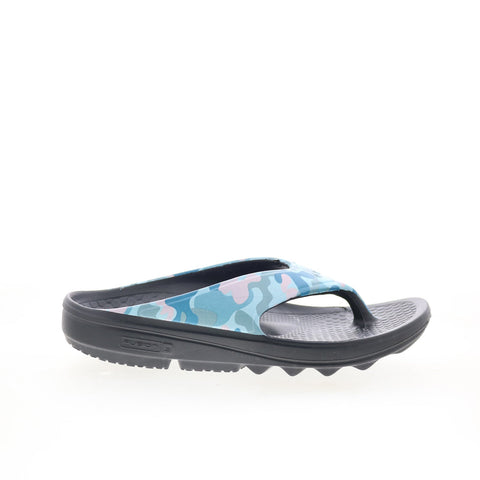 Spenco Fushion 2 SP1081PCM Womens Blue Synthetic Flip-Flops Sandals Shoes