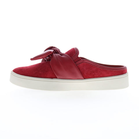 Spenco Barbados Slide SP1089APL Womens Red Suede Slip On Mule Sandals Shoes