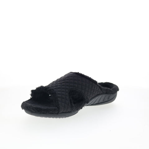 Spenco Janie Slipper SP1113BLK Womens Black Canvas Slides Slippers Shoes