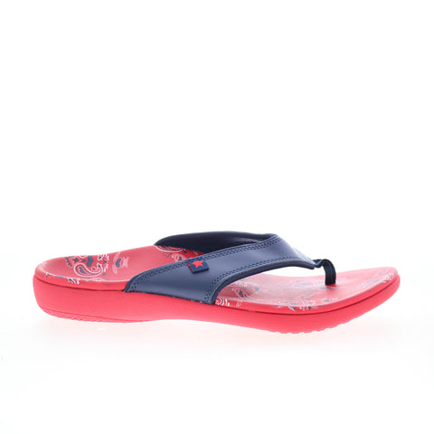 Spenco Yumi Americana SP1142NRD Womens Blue Flip-Flops Sandals Shoes